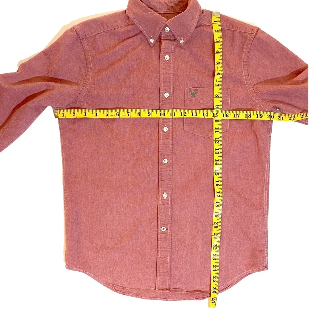American Eagle Outfitters AEO Classic Fit Red Men's Button Down Shirt Size Small